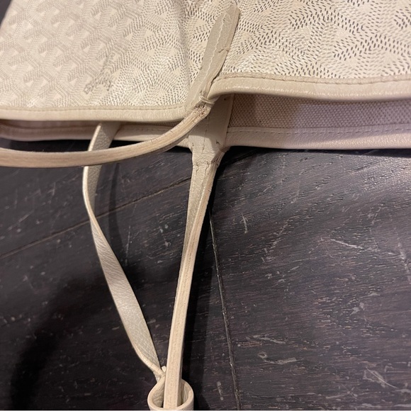 Goyard Large White Chevron Saint Louis GM canvas shoulder Tote bag with Pouch - Picture 8 of 9